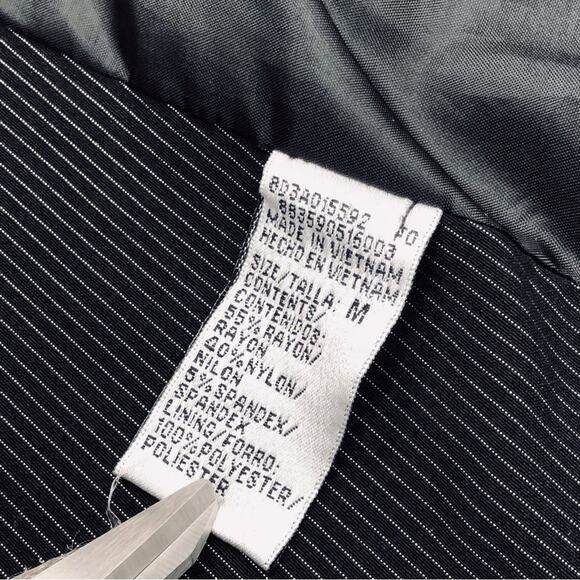 Harve Benard Office Siren Y2k Black White Pin Stripe 2 Piece Suit Blazer Skirt - Picture 12 of 16